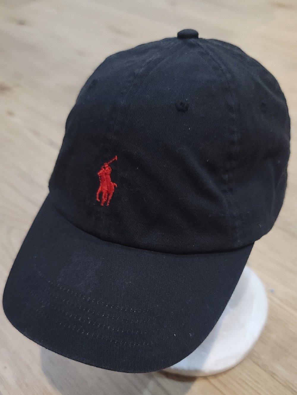 Polo by Ralph Lauren Black Cap Hat with Red Pony Embroidery